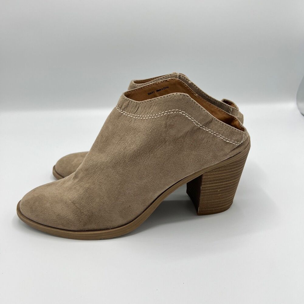 Dolce Vita Mule Boots Booties Women's Size 9.5 Tan Faux Suede
